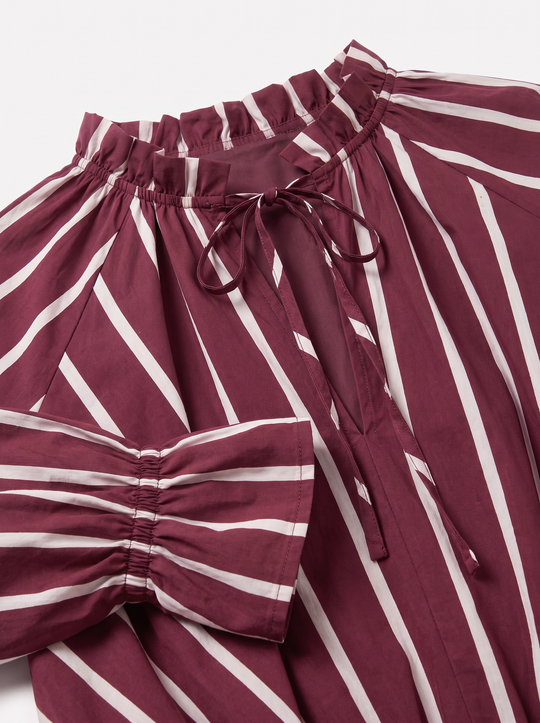 Blouse rayure Bordeaux H3072