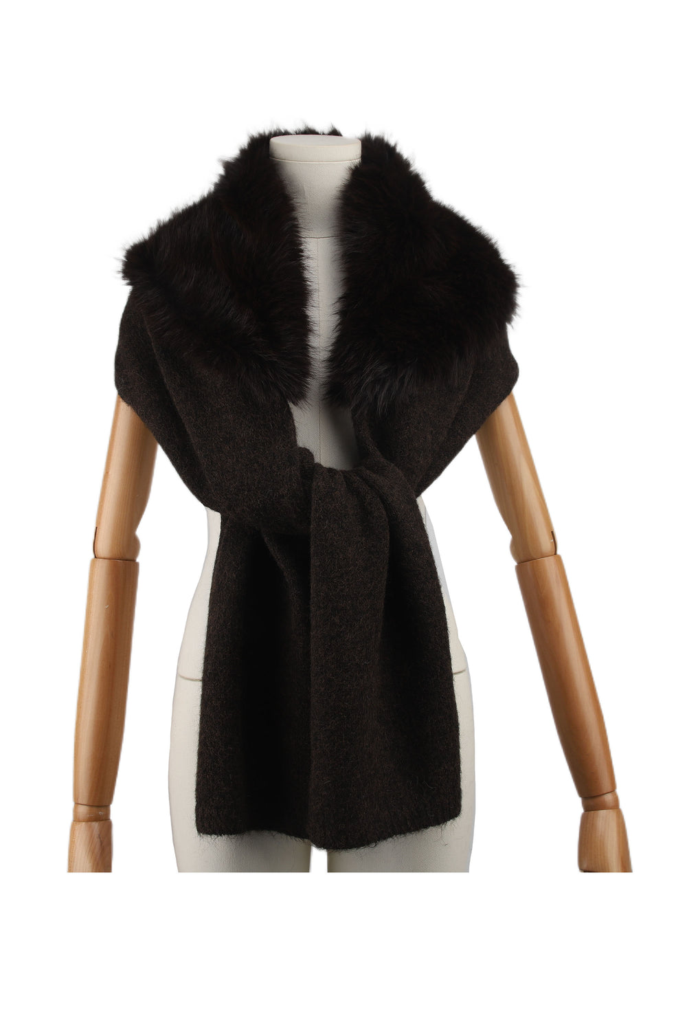 Écharpe col fourrure choco 68042