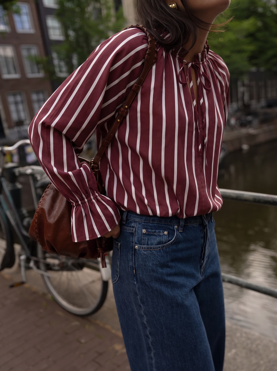 Blouse rayure Bordeaux H3072