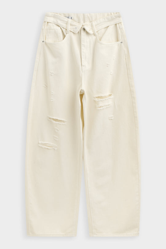 Jean déchiré 9075 Ecru