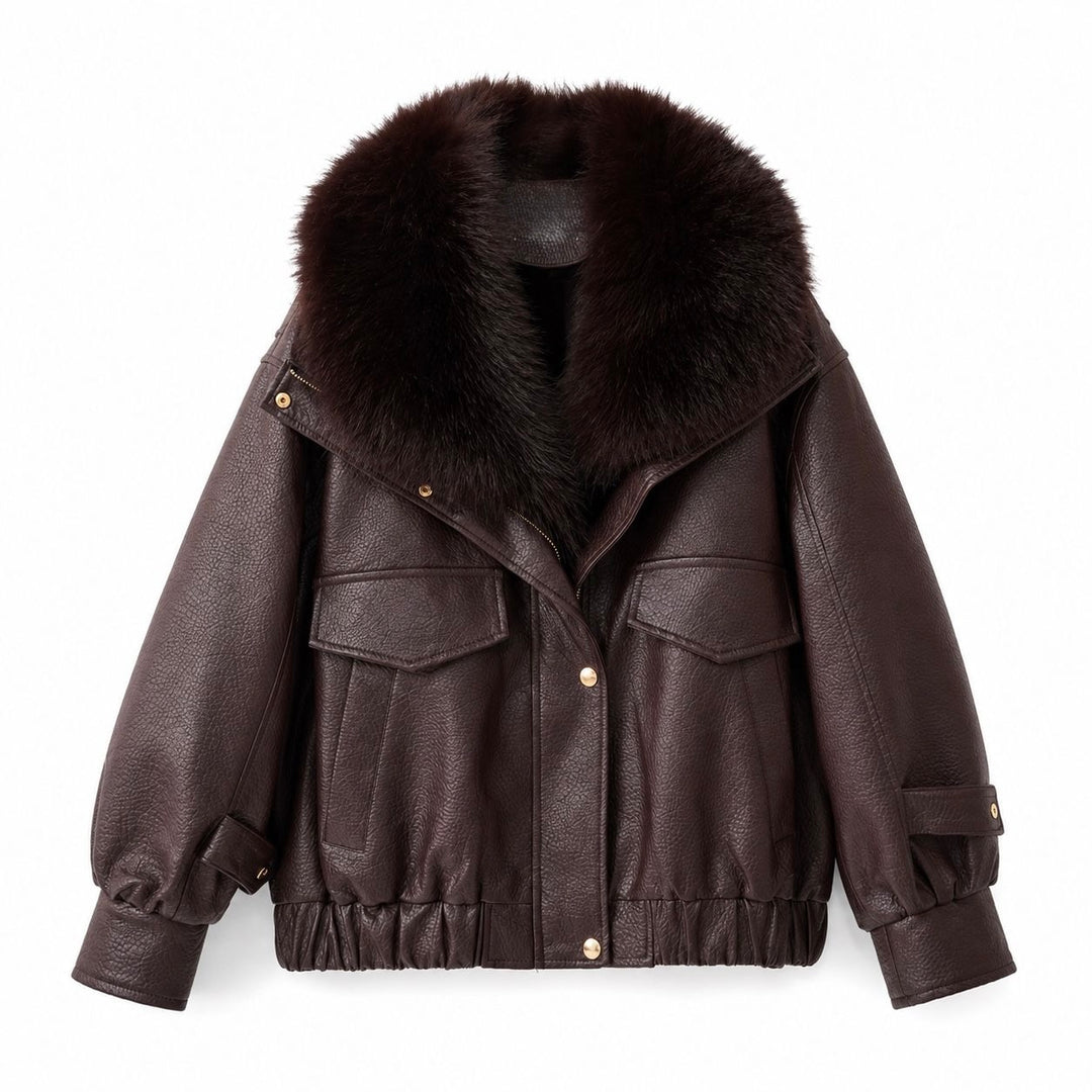 Veste similicuir fourrure amovible 202345 Bordeaux