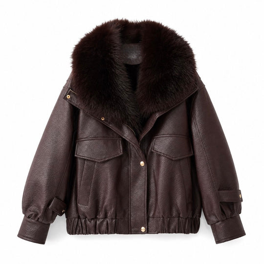 Veste similicuir fourrure amovible 202345 Bordeaux