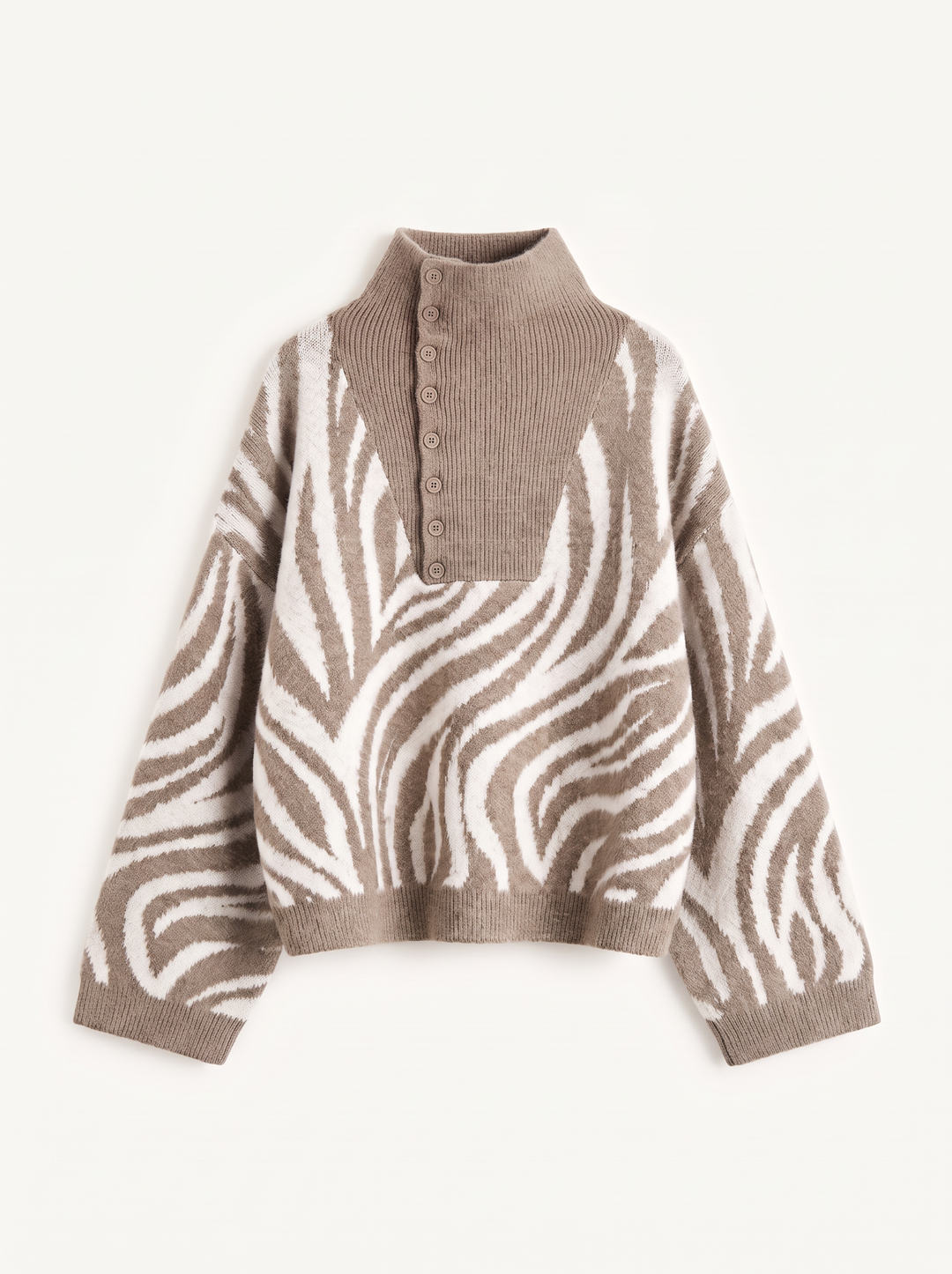 Pull zèbre camel/beige B2034