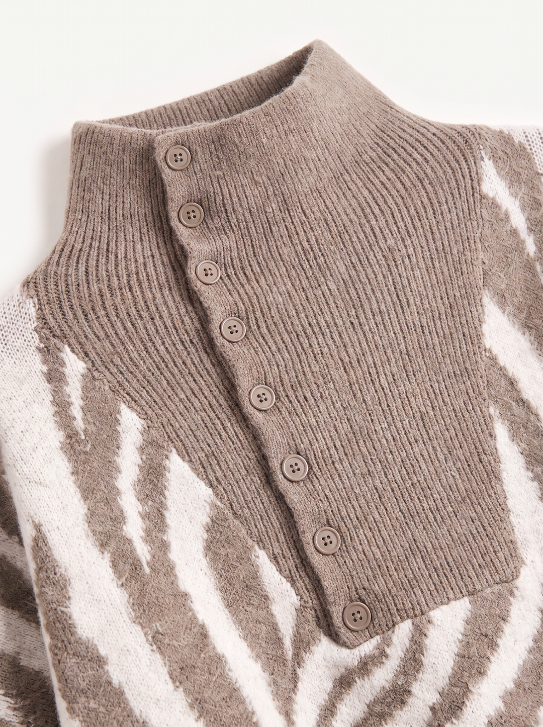 Pull zèbre camel/beige B2034