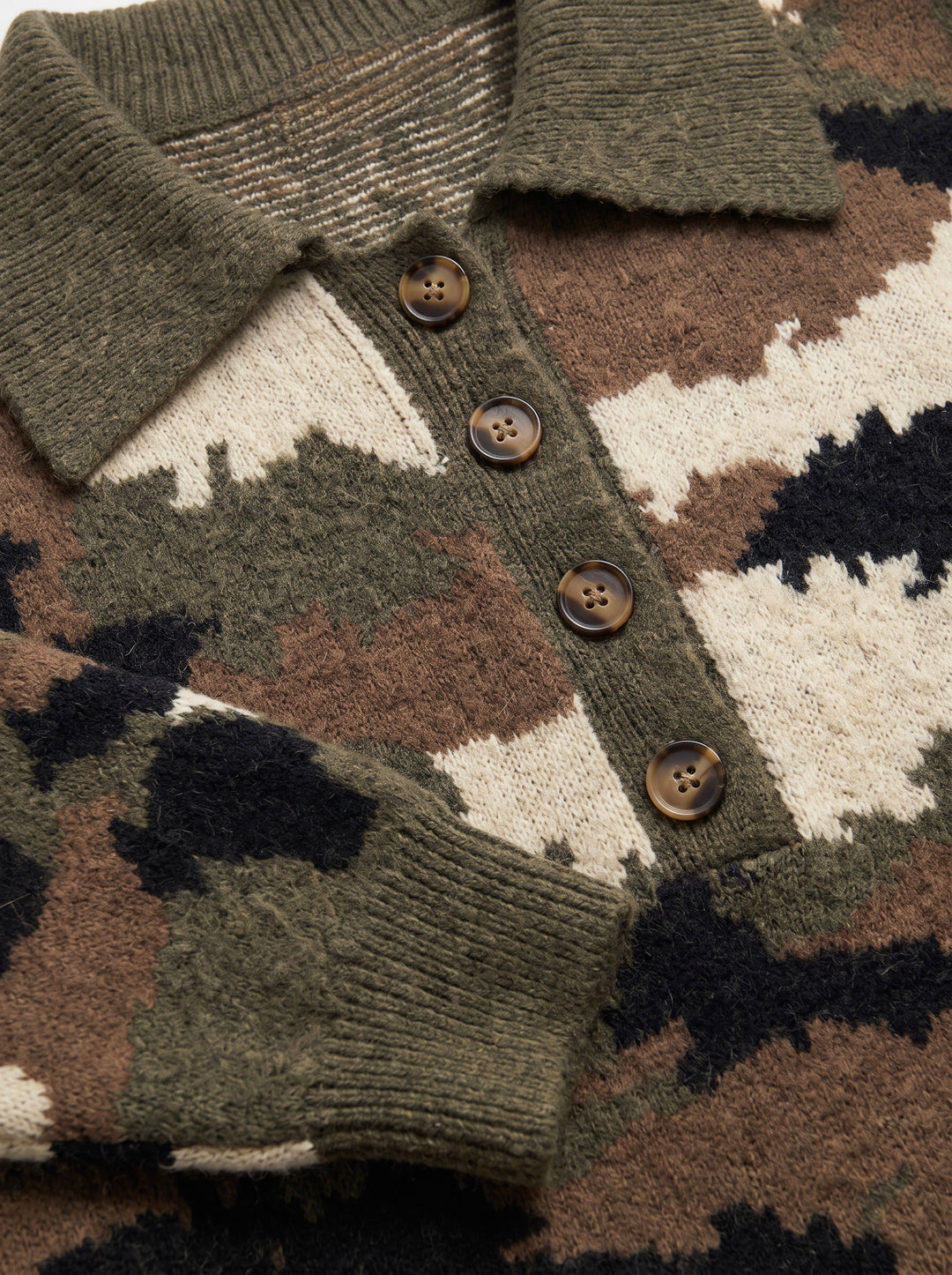 Pull camouflage col boutonné 2806