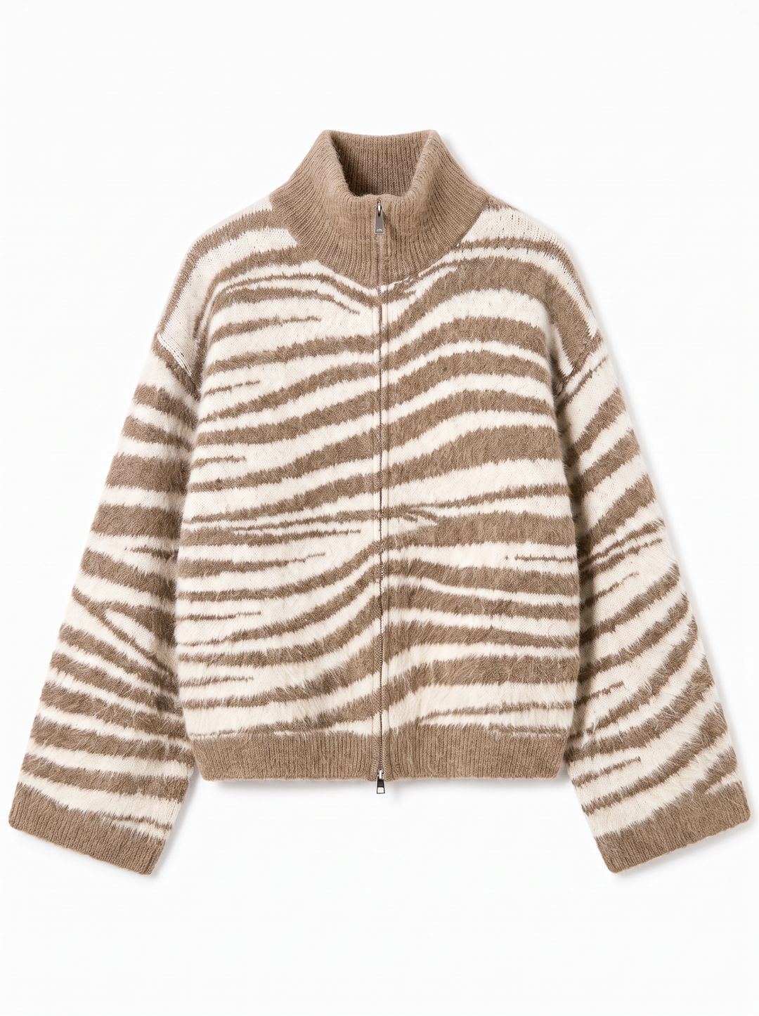 Gilet zèbre camel/beige B2033