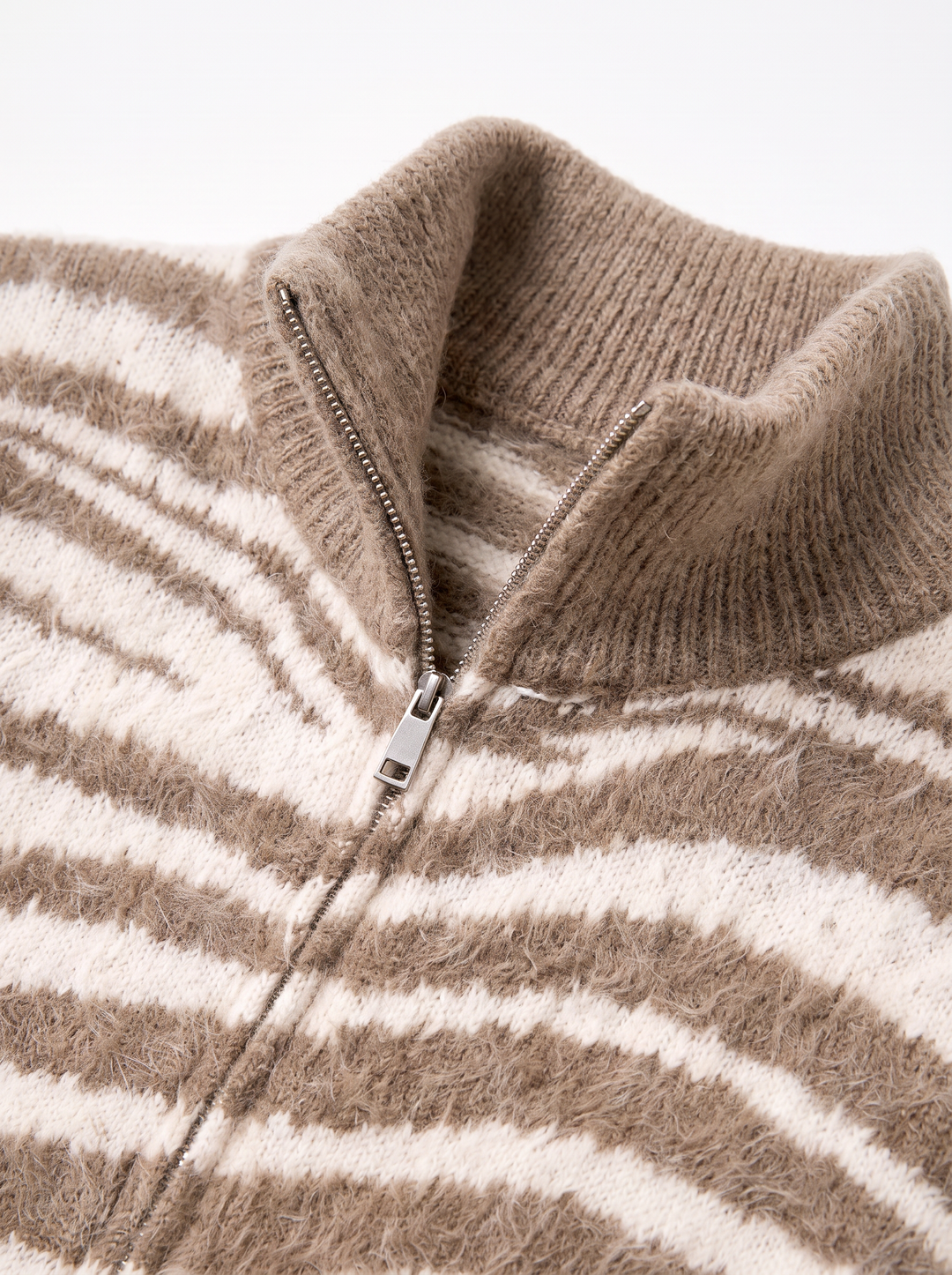 Gilet zèbre camel/beige B2033