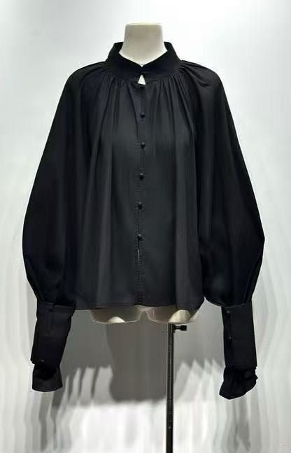 Blouse manches bouffante H15170 Noir