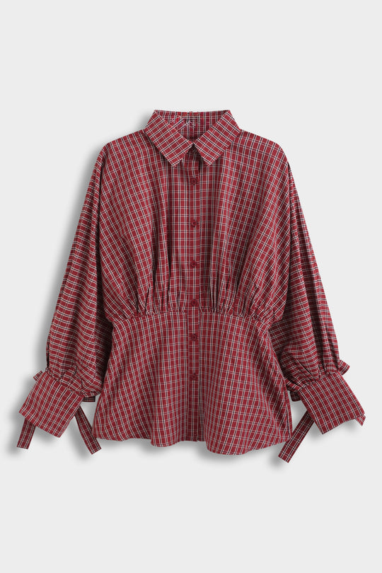 Blouse carreaux Bordeaux 9773