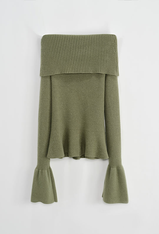 Pull col bateau Vert kaki TL196