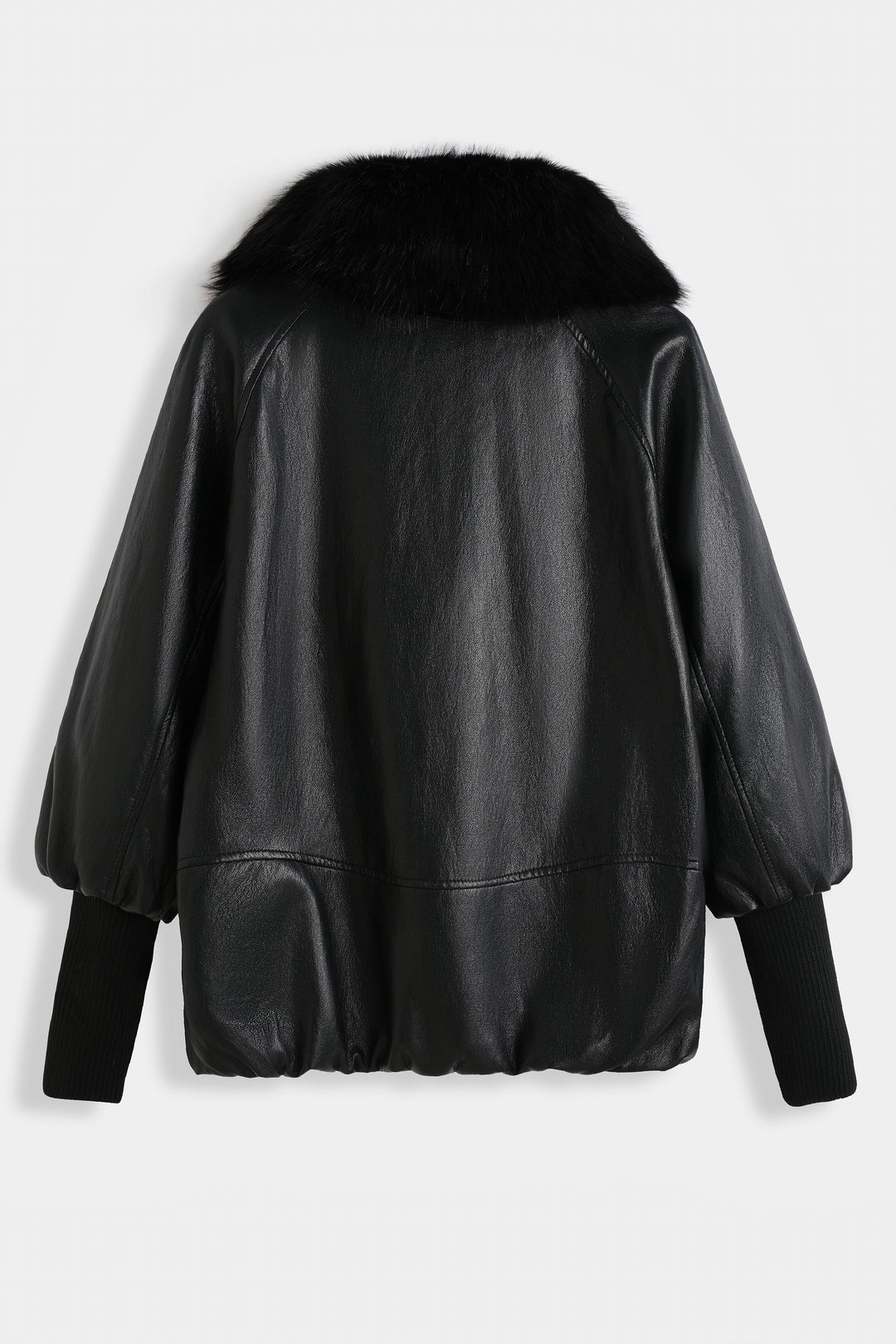 Veste similicuir grand col Noir CV2228