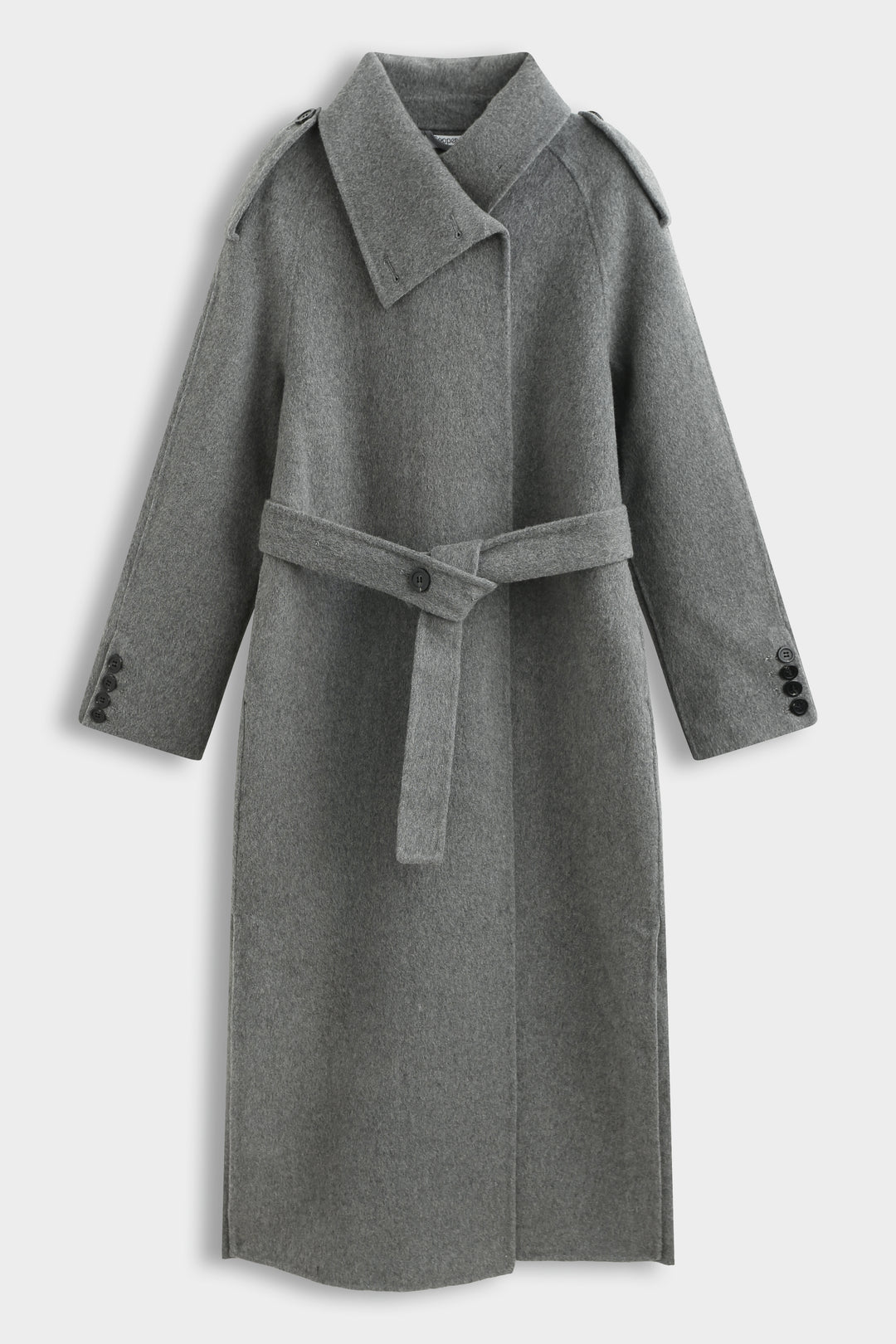 MANTEAU LONG COUSU MAIN gris 2002