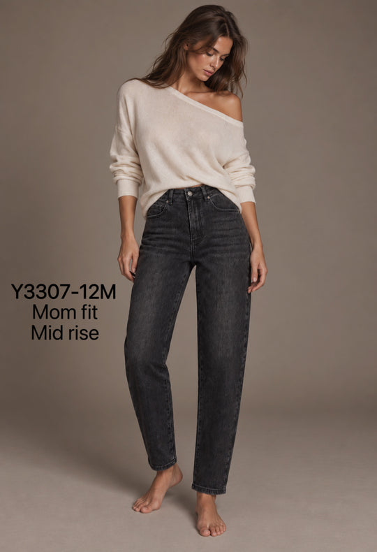 Jean mom Gris Y3307
