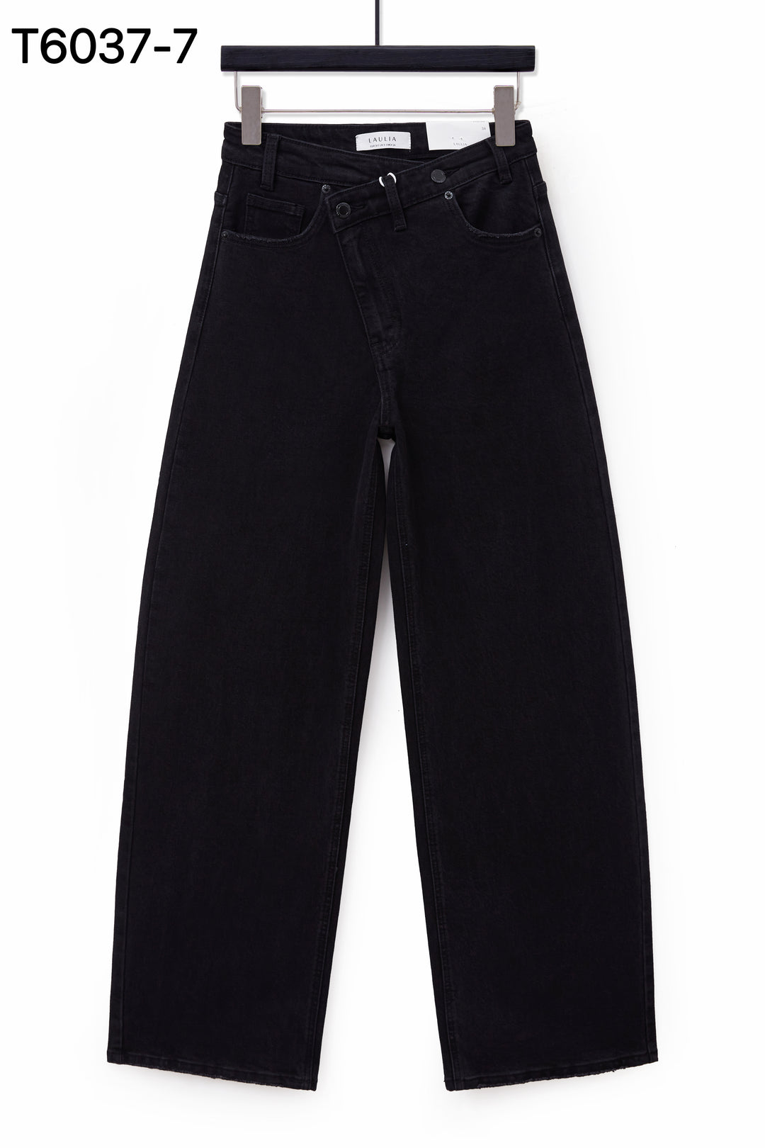 Jean barrel asymétrique Noir T6037