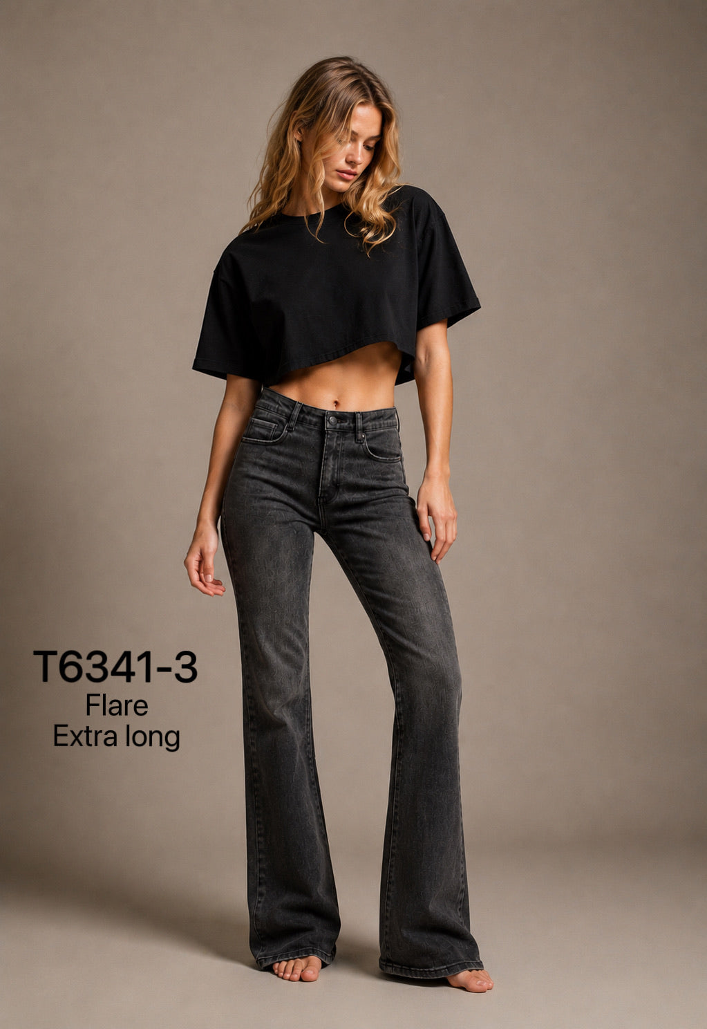 Jean flare gris T6341