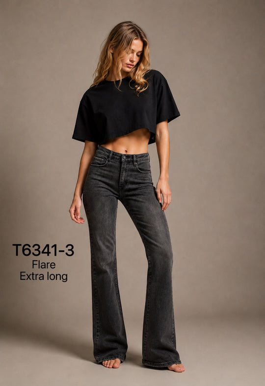 Jean flare gris T6341