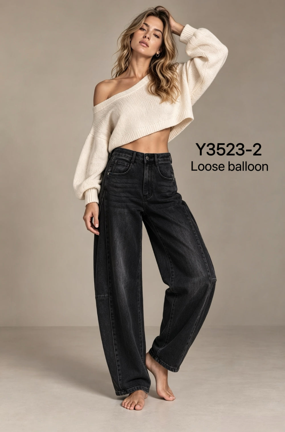Jean Ballon Gris Y3523