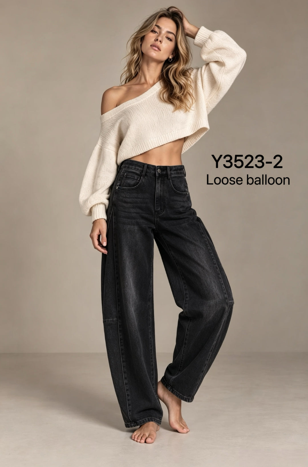 Jean Ballon Gris Y3523