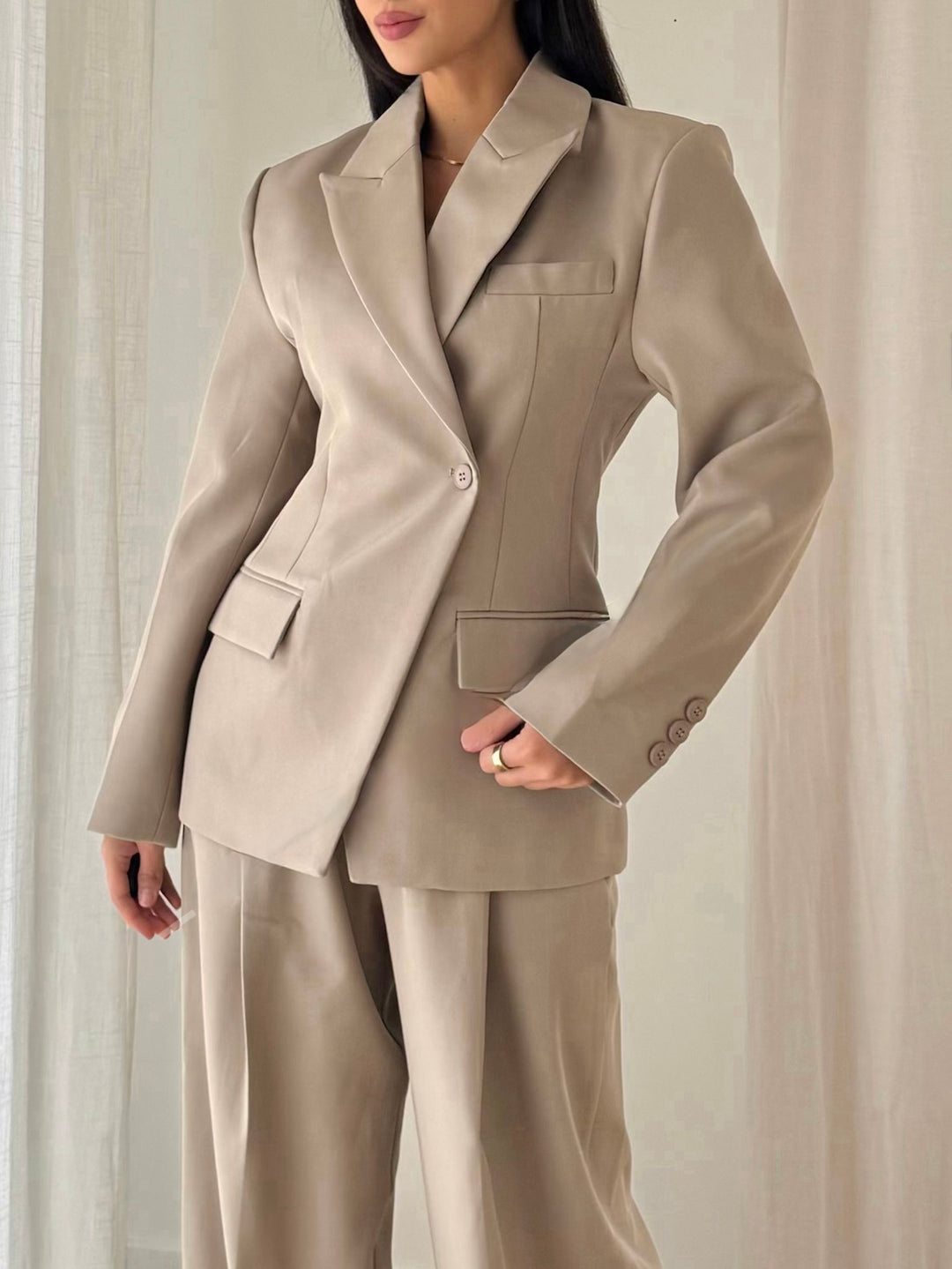Blazer croisée Taupe 3182-1
