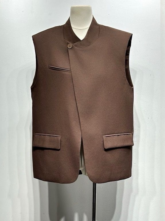 Blazer lin sans manches 15215 Choco