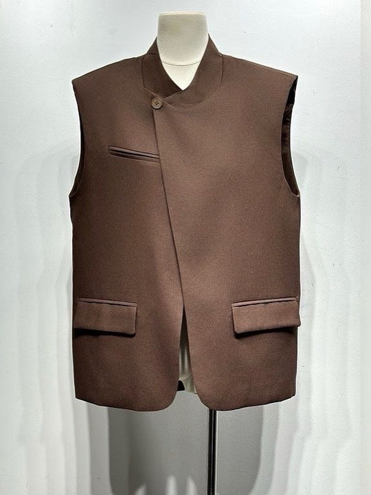 Blazer lin sans manches 15215 Choco