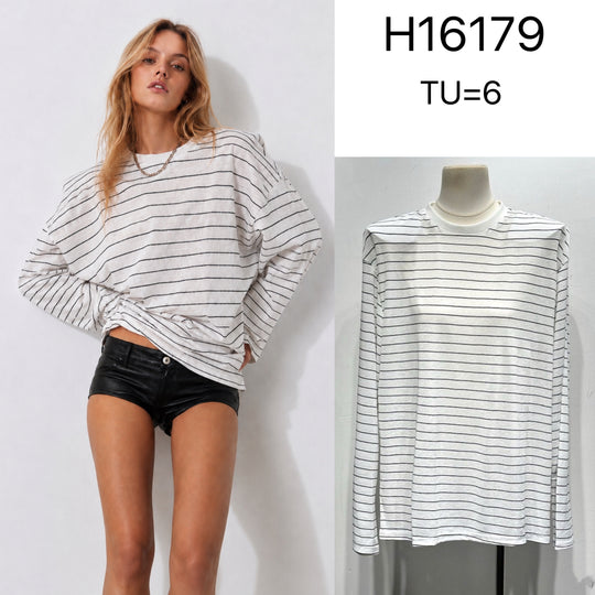 T-shirt rayure blanc H16179