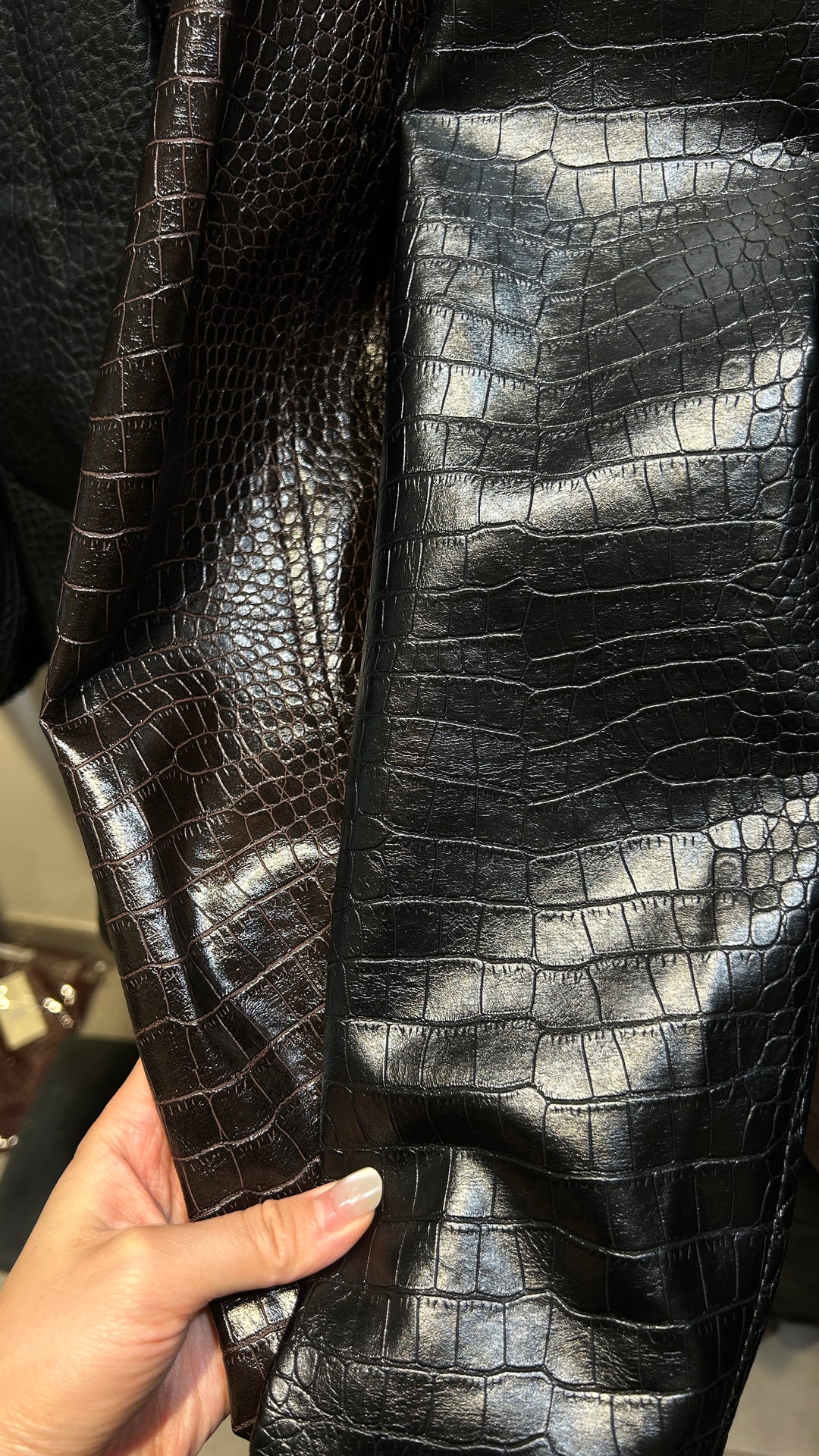 Trench long similicuir croco V9027 Choco