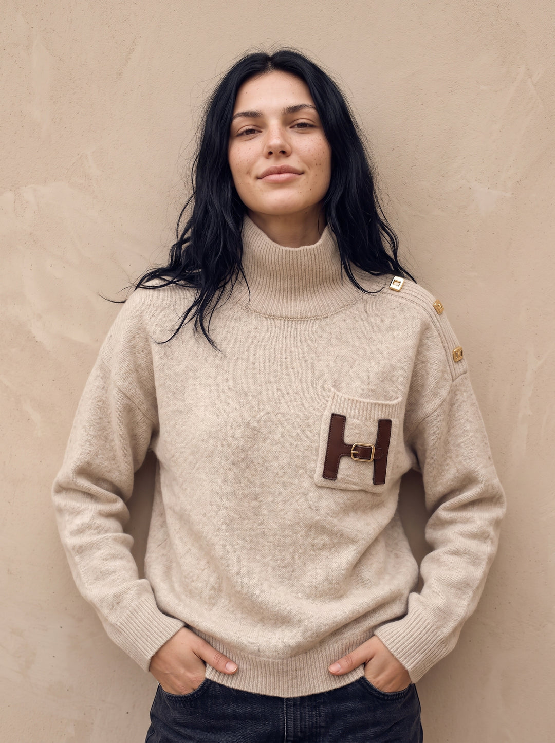 Pull col roulé H 001