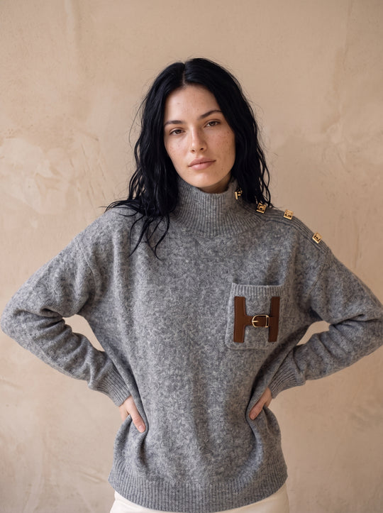 Pull col roulé H 001