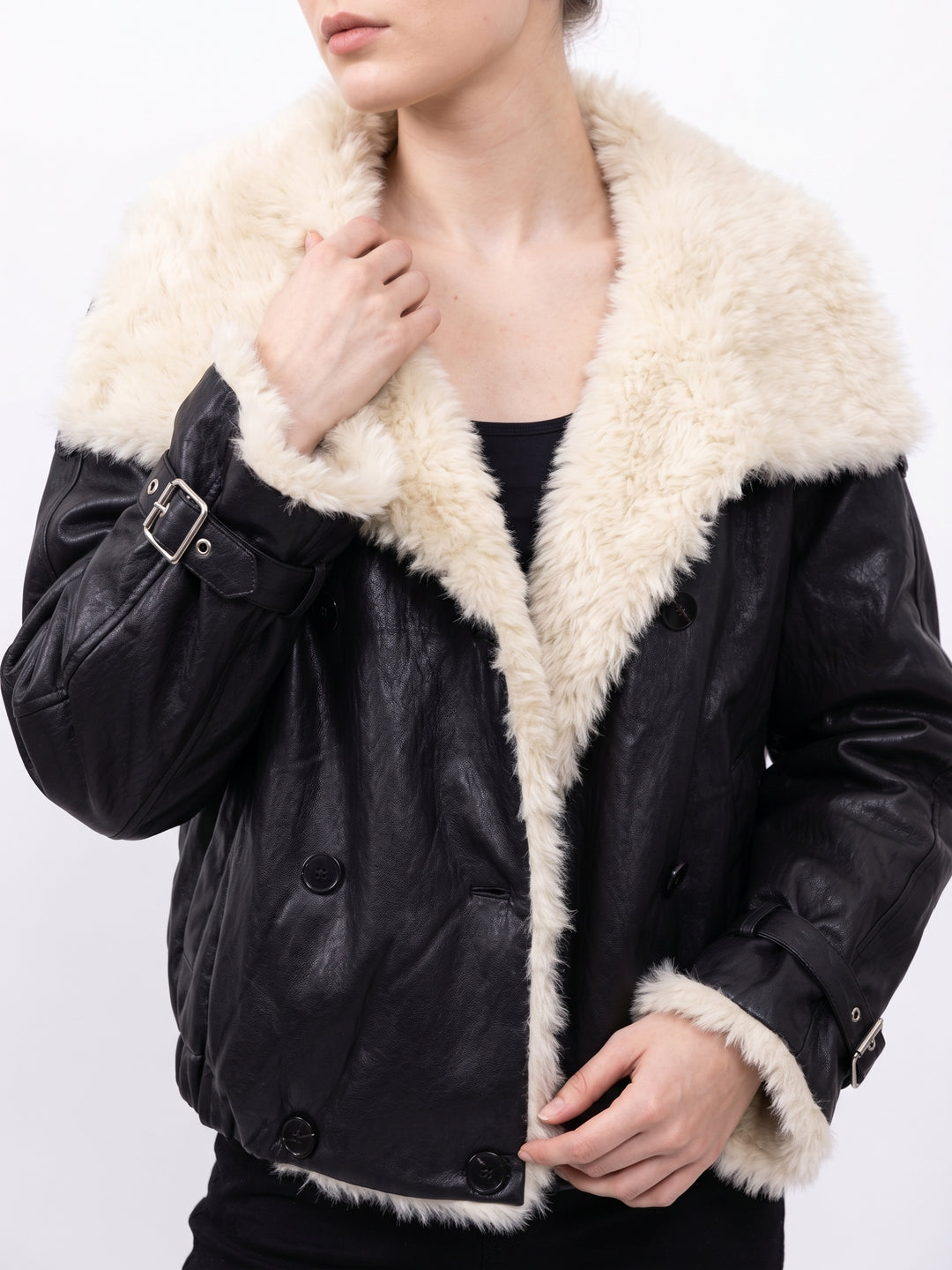 Veste similicuir fourrure moumoute 8870