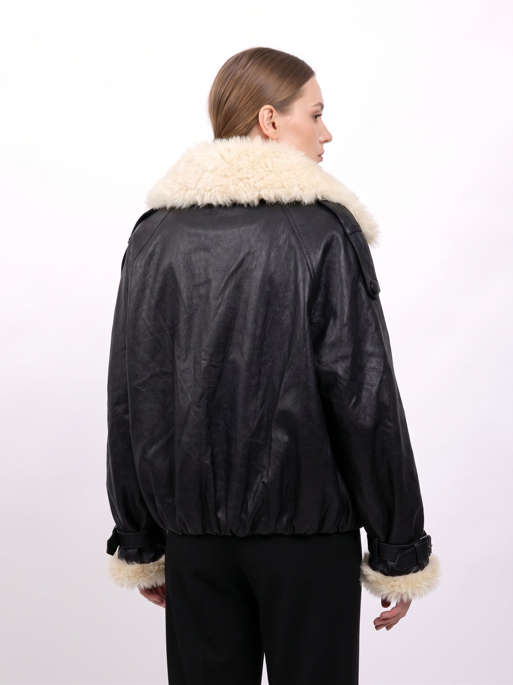 Veste similicuir fourrure moumoute 8870