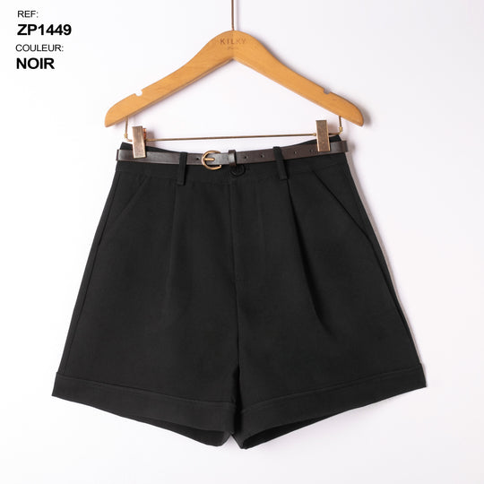 Short revert ceinture Noir Zp1449