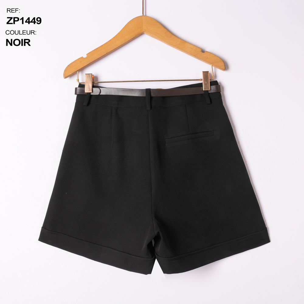 Short revert ceinture Noir Zp1449