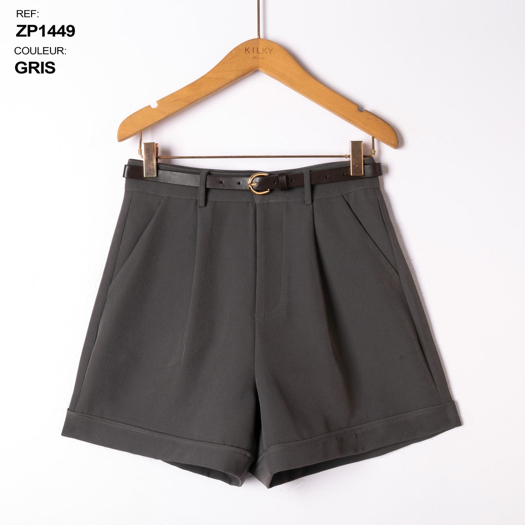 Short revert ceinture Gris Zp1449