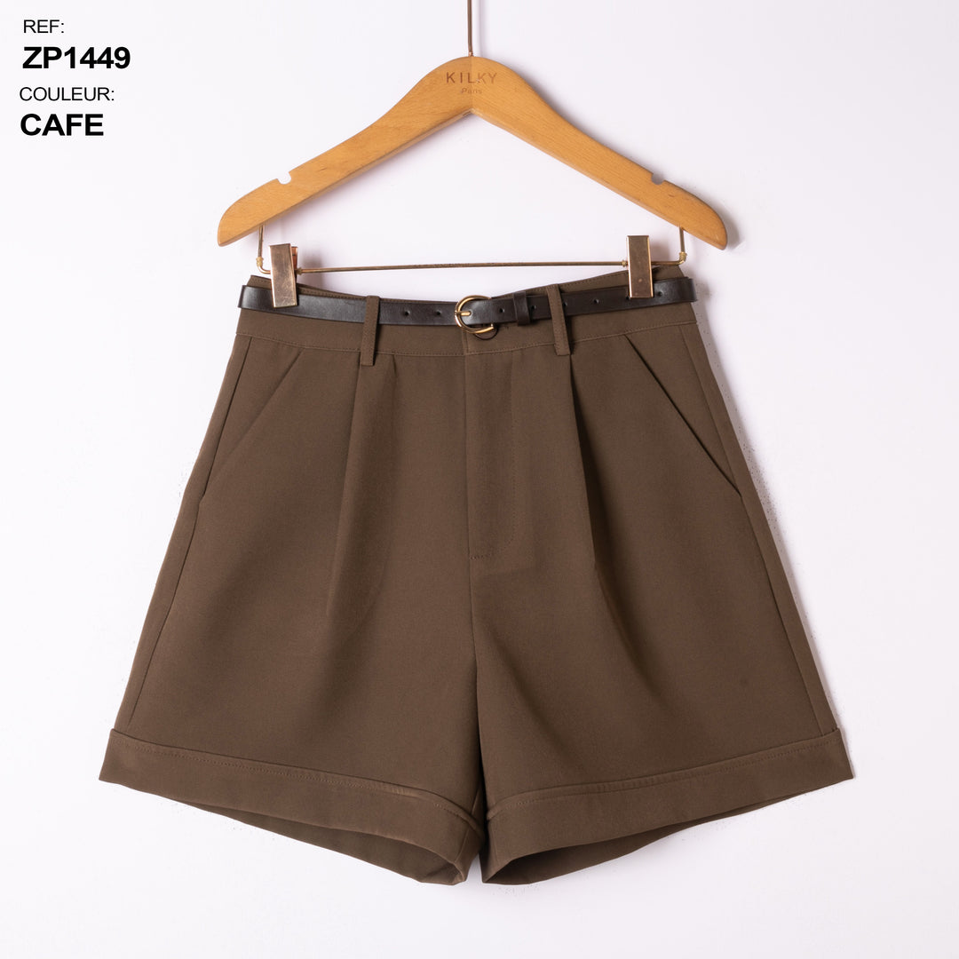 Short revert ceinture Cafe Zp1449