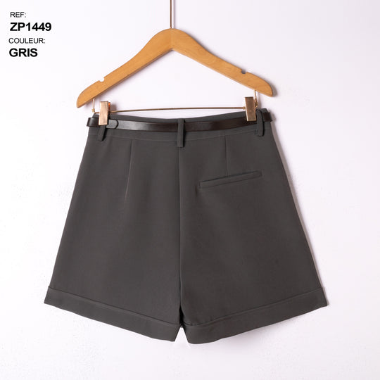 Short revert ceinture Gris Zp1449
