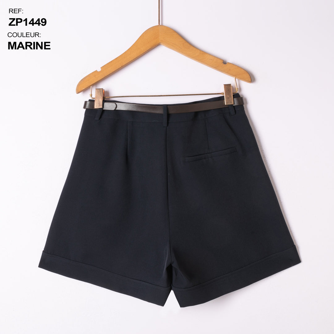 Short revert ceinture Bleu marine Zp1449