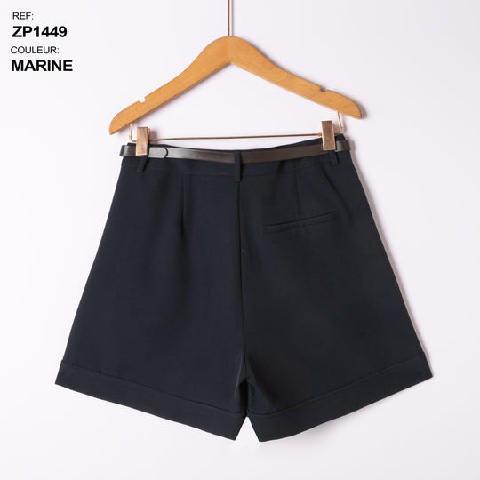 Short revert ceinture Bleu marine Zp1449