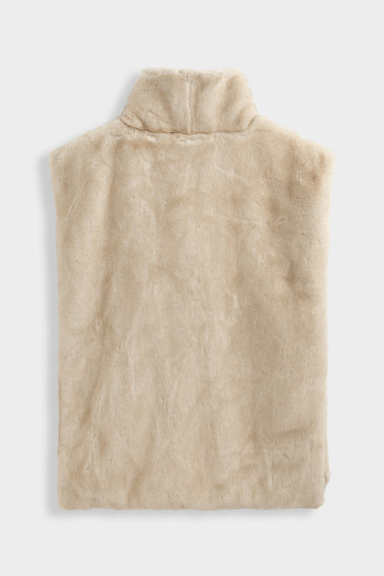 Gilet fourure sans manche Beige
