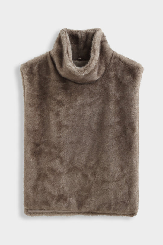 Gilet fourure sans manche Taupe