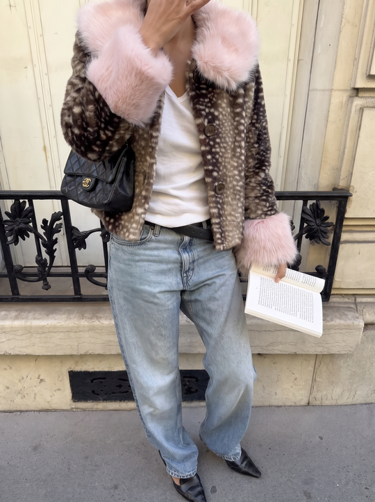 Veste bambie fourrure rose H2034