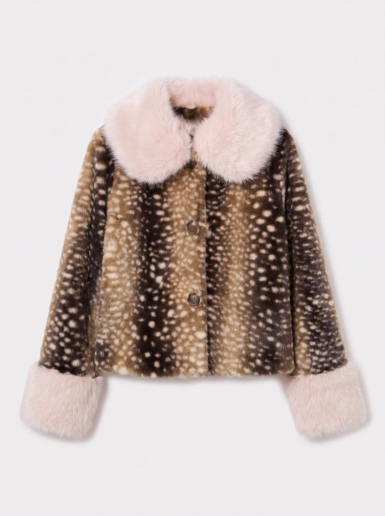 Veste bambie fourrure rose H2034
