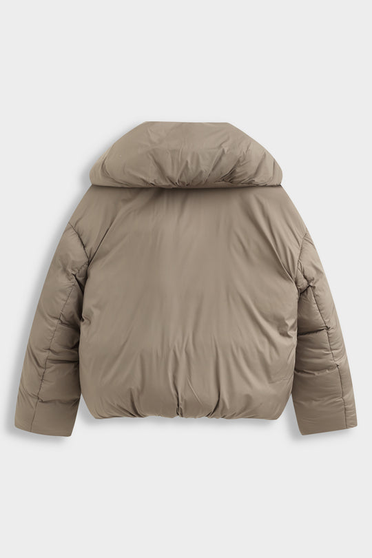 Doudoune courte a col chale FC7662 Taupe