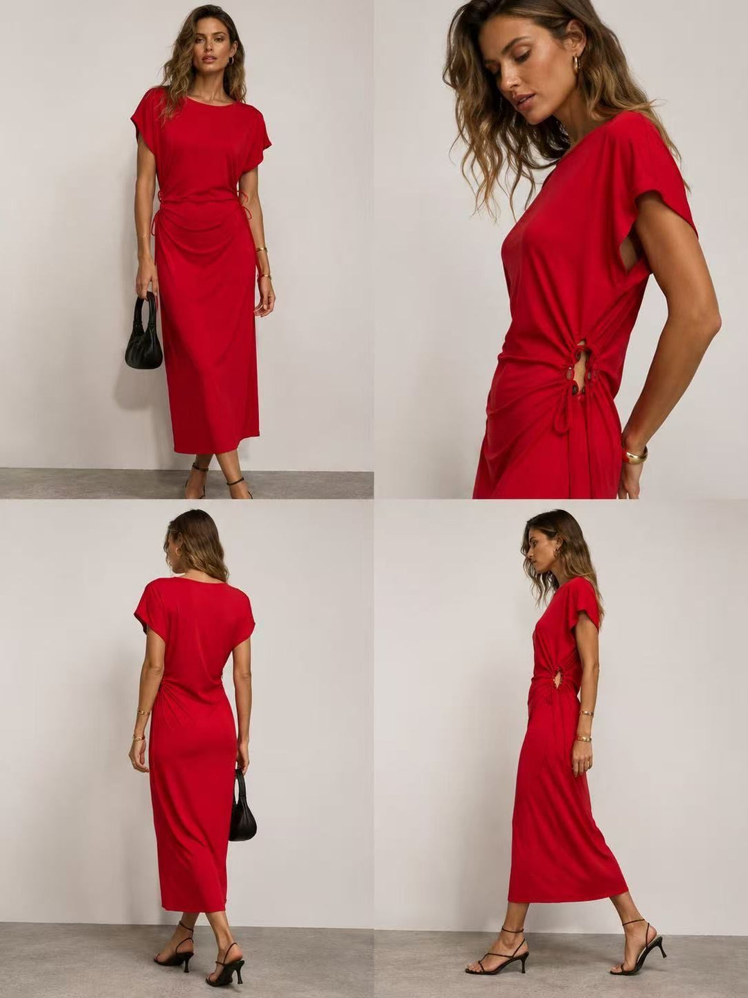 Robe longue cintré ROUGE 50767