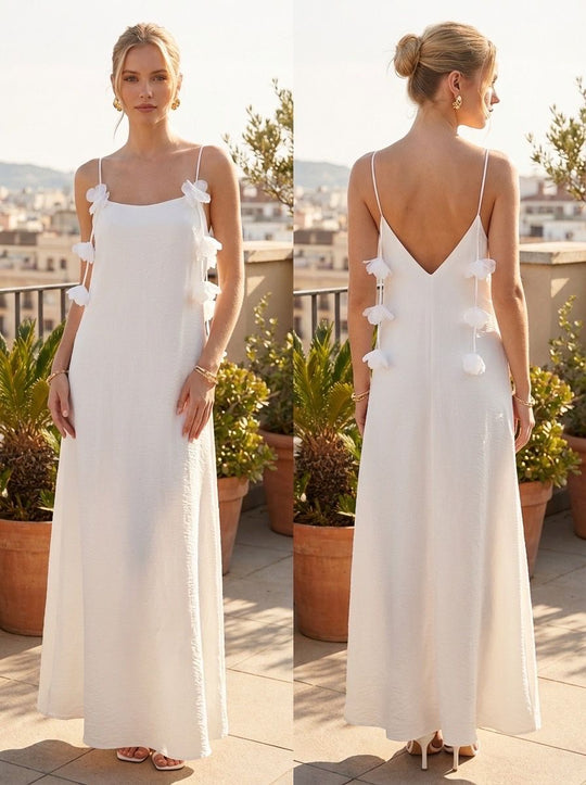 Robe longue Fleurs ÉCRU 13671