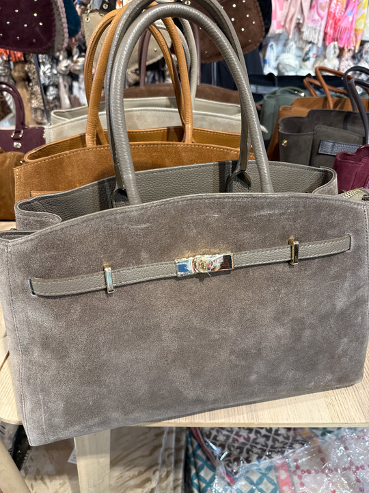 Sac grand daim boucle or