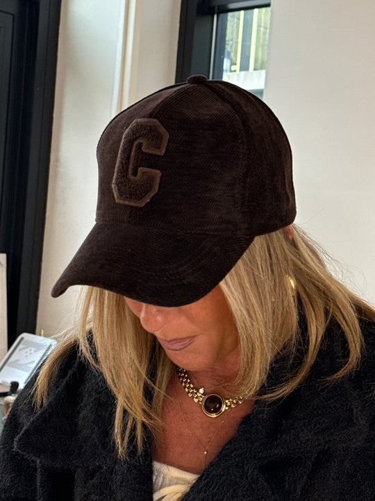 Casquette velour C choco