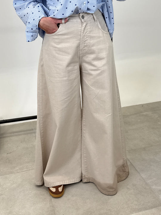 Jean beige extra patte d’eph