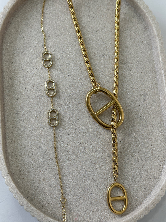 Set sautoir + bracelet arrondi