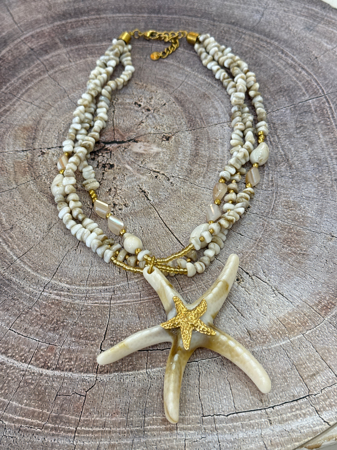Collier perles étoile de mer